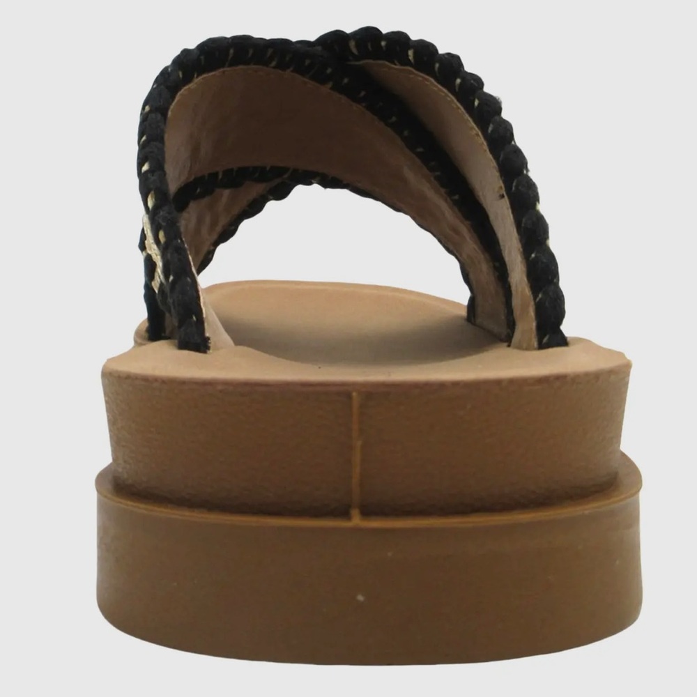 Pierre Dumas Stylish Woven Sandals - Black and Tan In Box - Picture 3 of 3